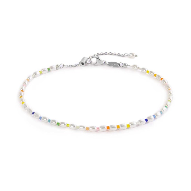 Cavigliera perle irregolari e miyuki multicolor Cavigliera perle irregolari e miyuki multicolor