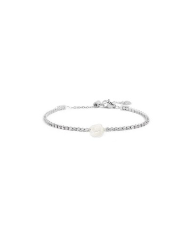 Bracciale tennis con rosa in madreperla Bracciale tennis con rosa in madreperla
