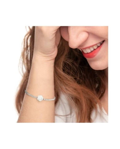 Bracciale tennis con rosa in madreperla Bracciale tennis con rosa in madreperla