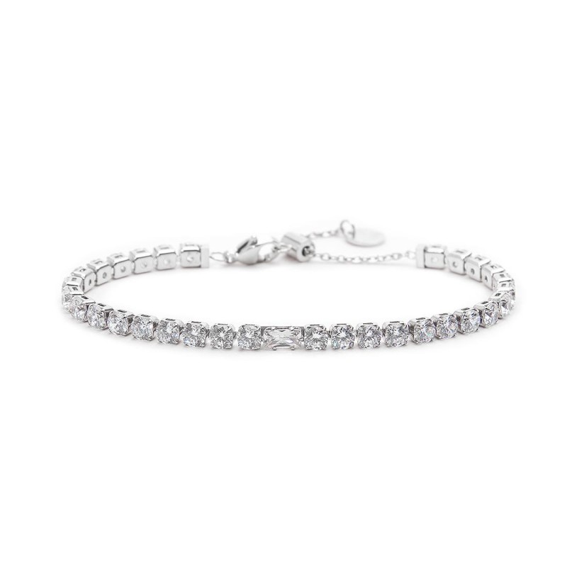 Bracciale con zircone baguette e bracciale tennis con zirconi