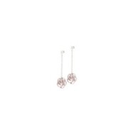 Orecchini con pendente rosa con cristalli Orecchini con pendente rosa con cristalli