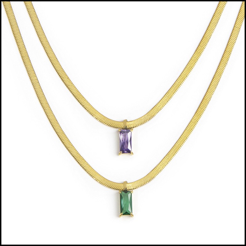 Collane con zircone baguette Collane con zircone baguette