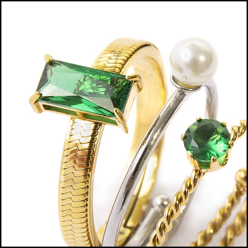 Anelli con zircone e perla Anelli con zircone e perla