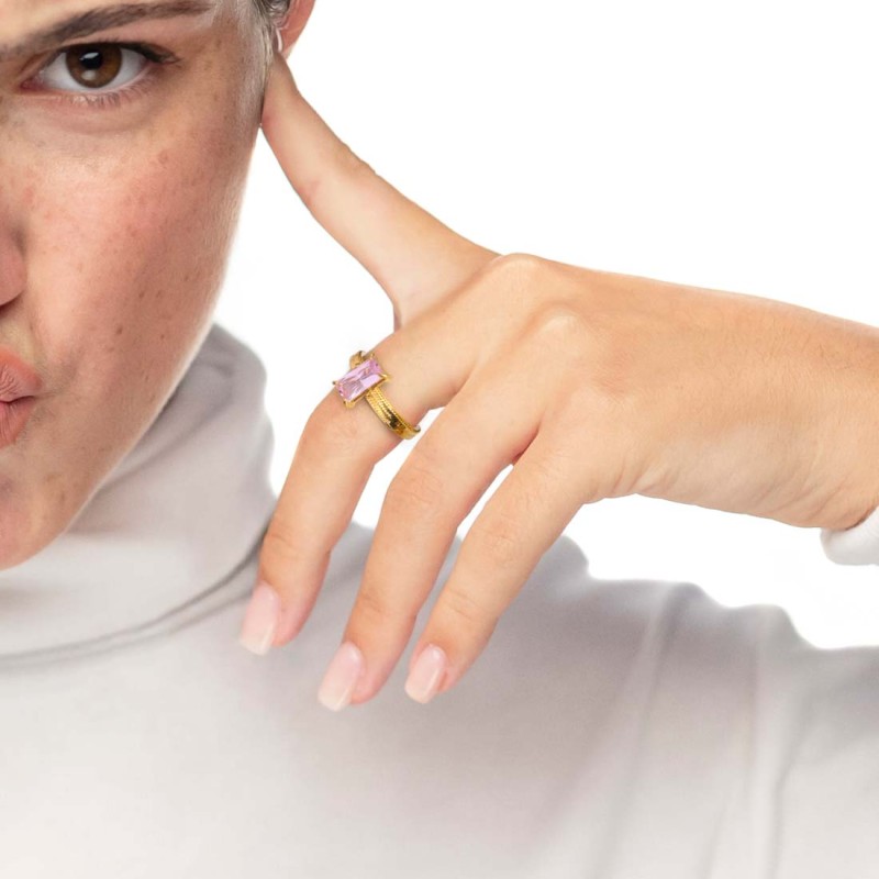 Anelli con zircone baguette