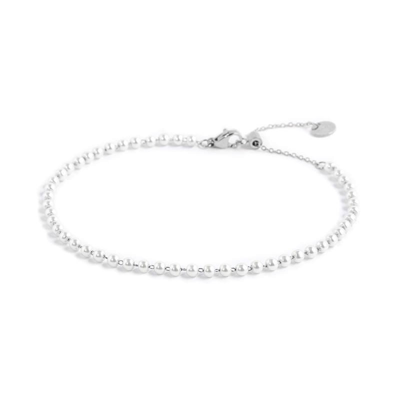 CAVIGLIERA CON CATENA PERLE BIANCHE CAVIGLIERA CON CATENA PERLE BIANCHE