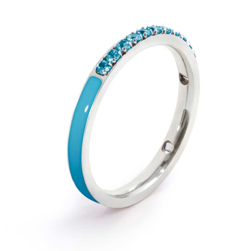 Anello con zirconi e smalto Anello con zirconi e smalto