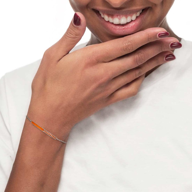 Bracciale con zirconi e smalto