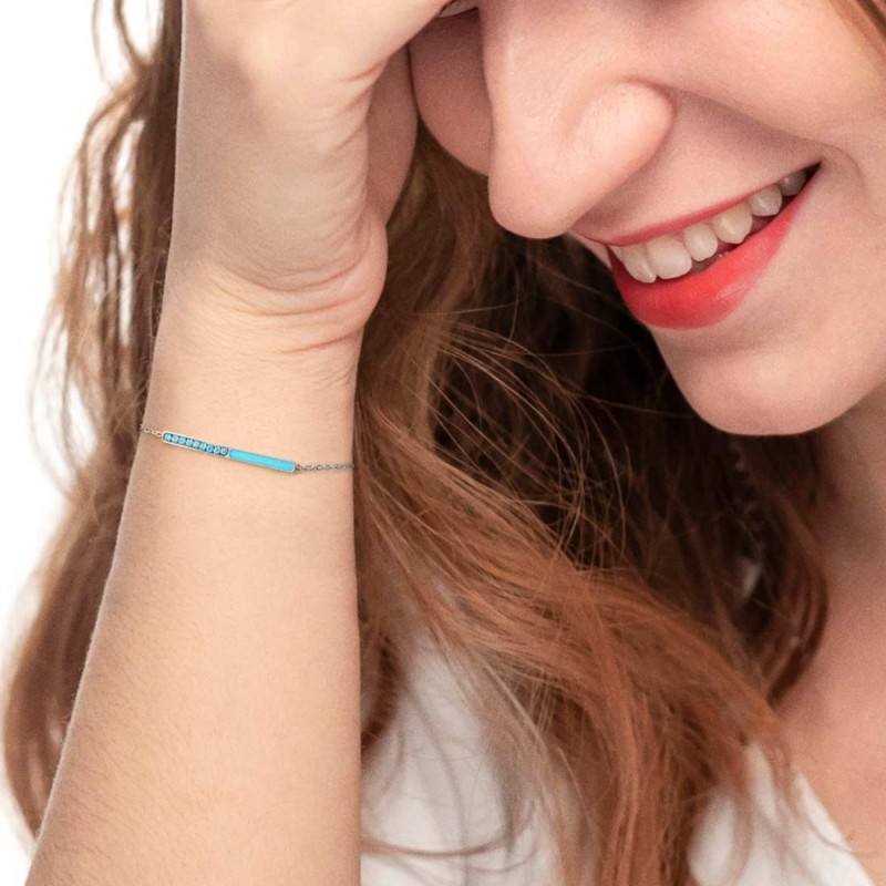 Bracciale con zirconi e smalto Bracciale con zirconi e smalto