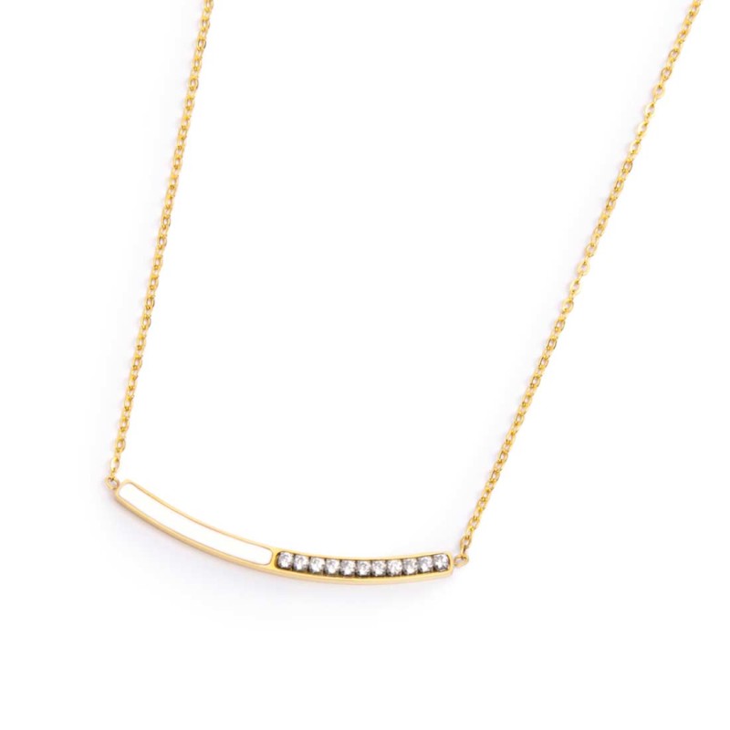 COLLANA CON CZ E SMALTO COLLANA CON CZ E SMALTO