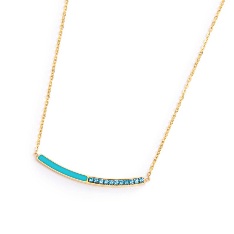 COLLANA CON CZ E SMALTO COLLANA CON CZ E SMALTO