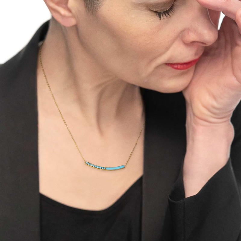 Collana con zirconi e smalto