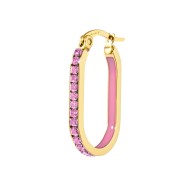 Orecchino ovale con zirconi e smalto Orecchino ovale con zirconi e smalto