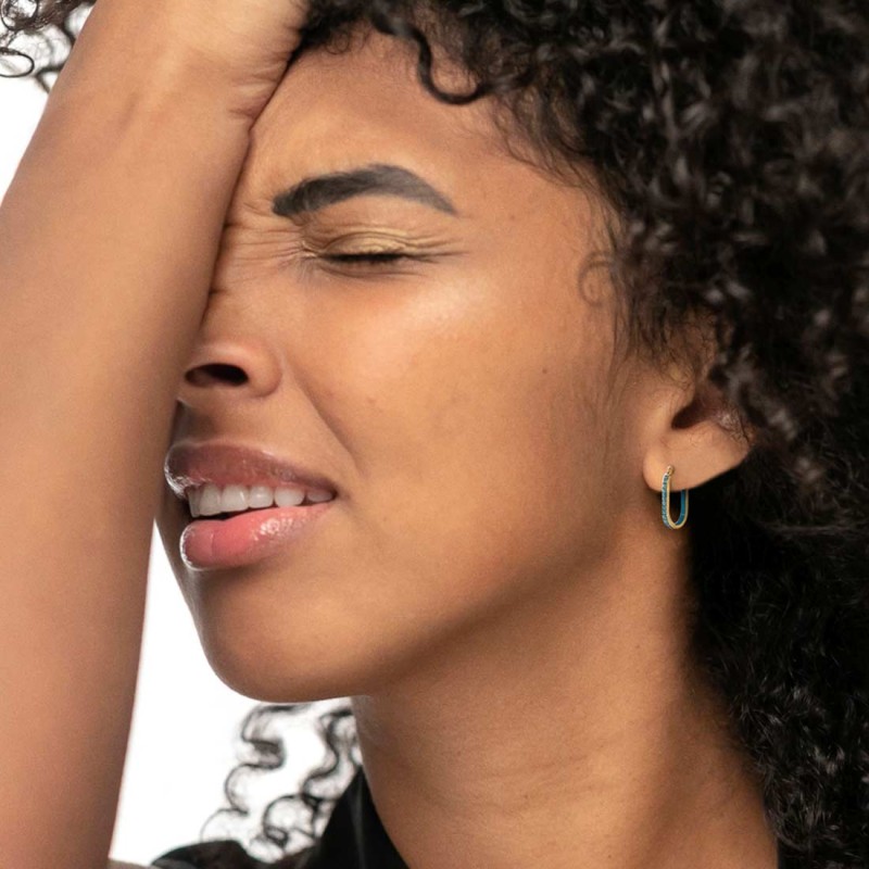 OR MONO OVALE CON CZ E SMALTO