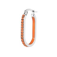 Orecchino ovale con zirconi e smalto Orecchino ovale con zirconi e smalto
