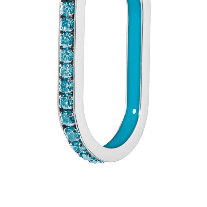 OR MONO OVALE CON CZ E SMALTO