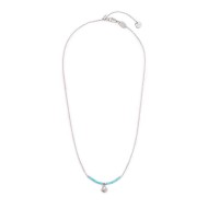 Collana conchiglia pendente con perla e perline a tubo turchesi Collana conchiglia pendente con perla e perline a tubo turchesi