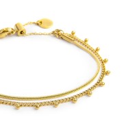 Bracciale doppia catena snake e grumetta con sfere Bracciale doppia catena snake e grumetta con sfere