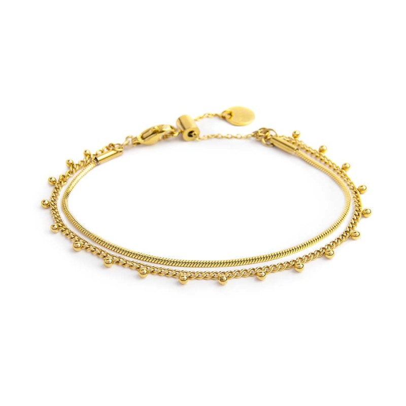 BRACCIALE CATENA SNAKE QUAD E GRUM CON SFERE