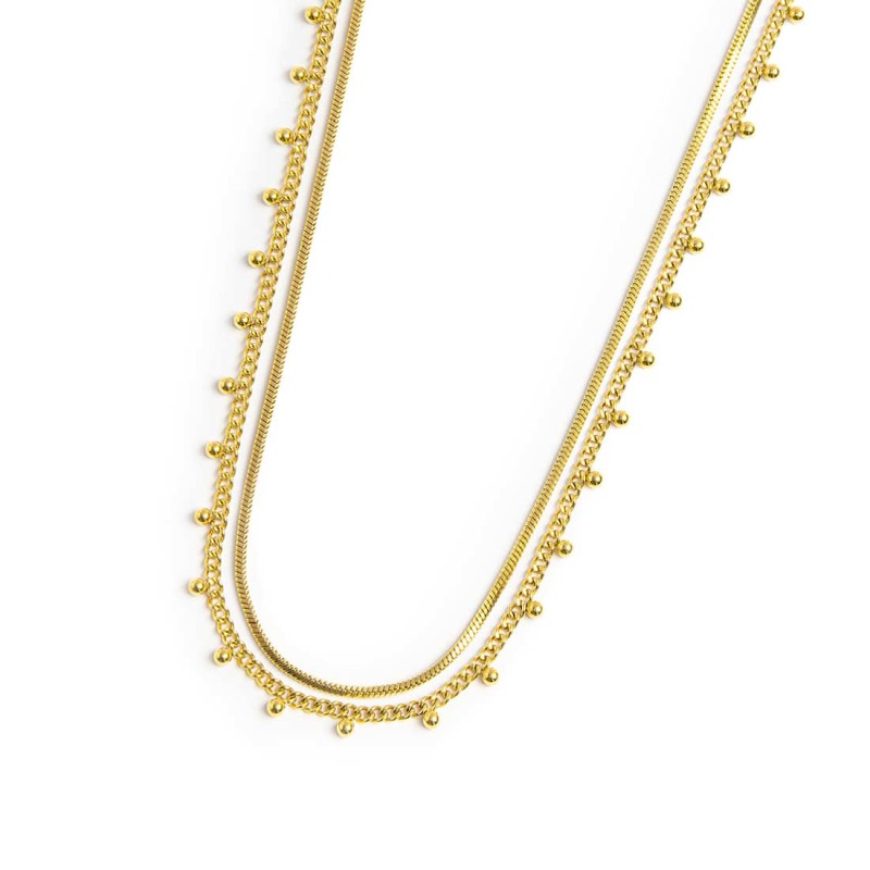 COLLANA CATENA SNAKE QUAD E GRUM CON SFERE COLLANA CATENA SNAKE QUAD E GRUM CON SFERE