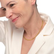 Collana doppia catena snake e grumetta con sfere