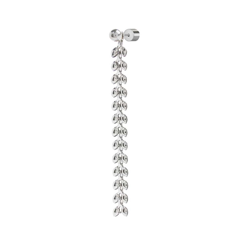 Orecchino pendente con catena a foglia chevron Orecchino pendente con catena a foglia chevron