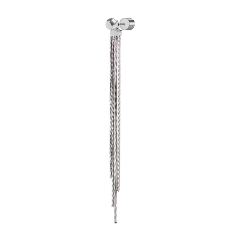 Orecchino pendente con catene snake quadrate Orecchino pendente con catene snake quadrate