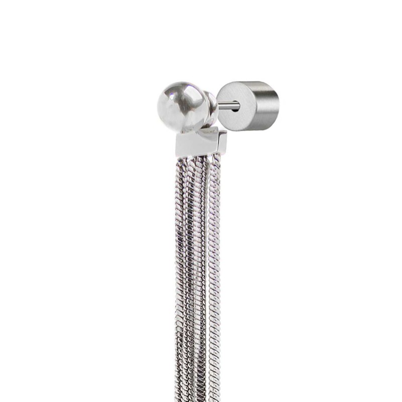 Orecchino pendente con catene snake quadrate Orecchino pendente con catene snake quadrate