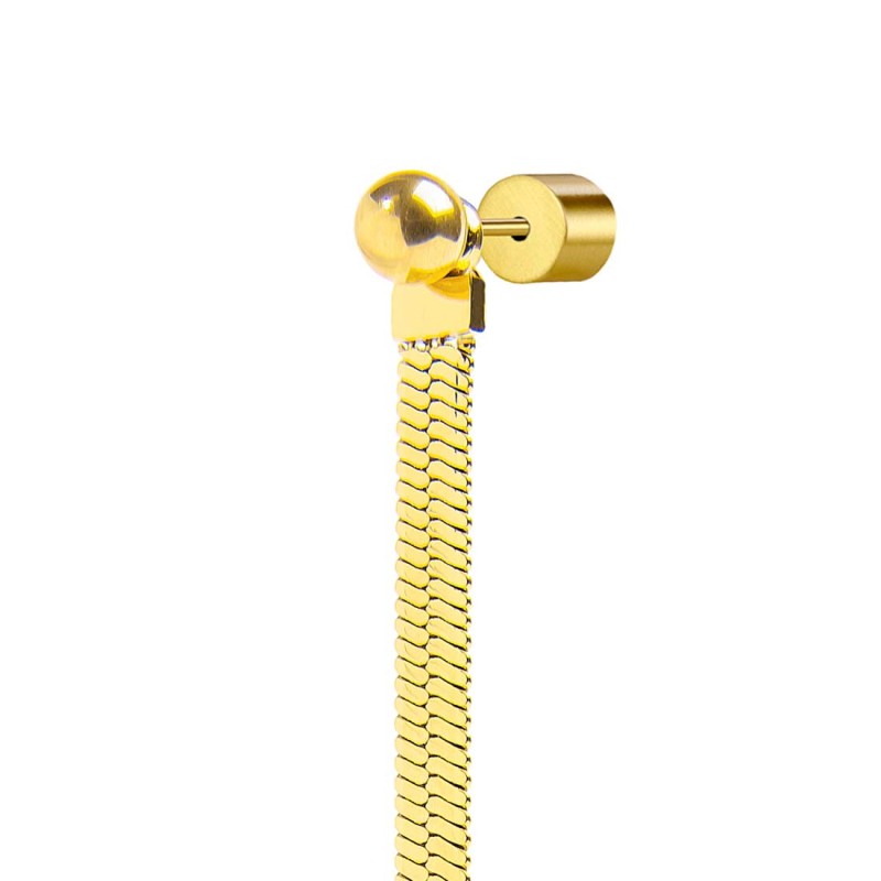 Orecchino pendente con catena snake