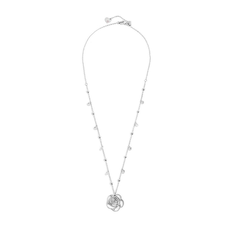 COLLANA CON CZ BIANCHI E SFERE CON PEND ROSA CON CRIST COLLANA CON CZ BIANCHI E SFERE CON PEND ROSA CON CRIST