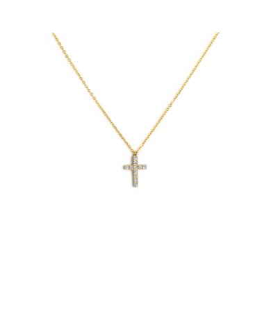 Collana croce pendente 1,4cm con zirconi Collana croce pendente 1,4cm con zirconi