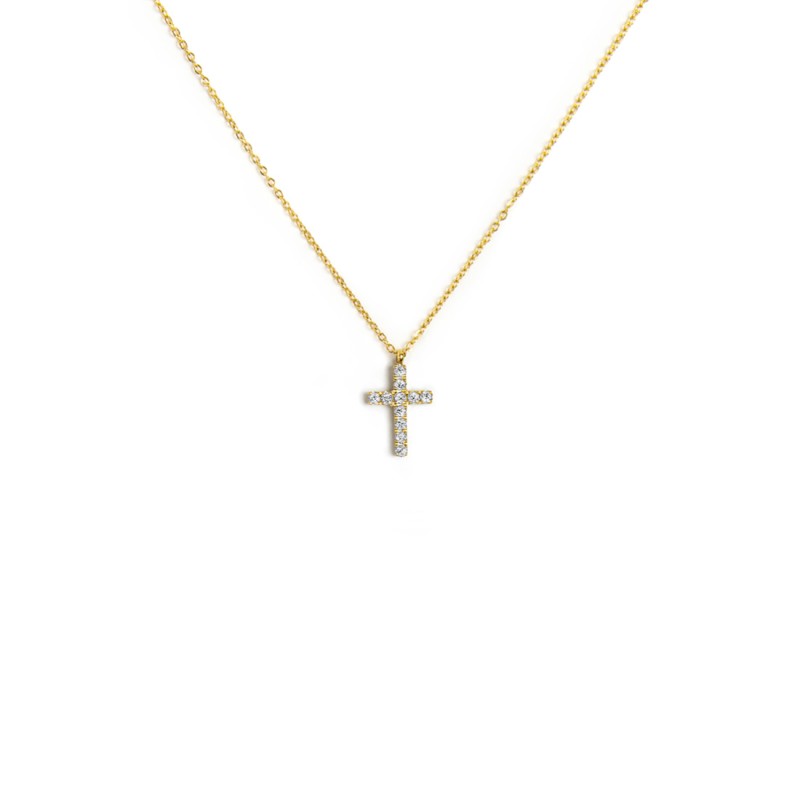 CO CON CROCE PENDENTE CON 1,40CM CZ BIANCO CO CON CROCE PENDENTE CON 1,40CM CZ BIANCO