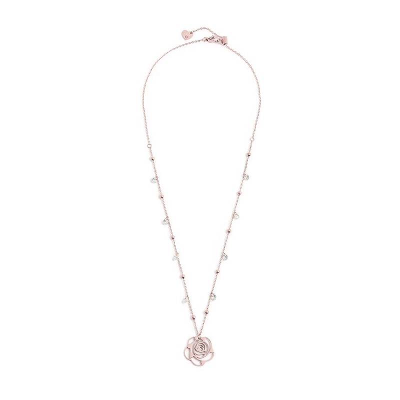 COLLANA CON CZ BIANCHI E SFERE CON PEND ROSA CON CRIST COLLANA CON CZ BIANCHI E SFERE CON PEND ROSA CON CRIST