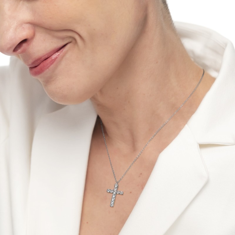 CO CON CROCE PENDENTE CON 2,60CM CZ BIANCO CO CON CROCE PENDENTE CON 2,60CM CZ BIANCO