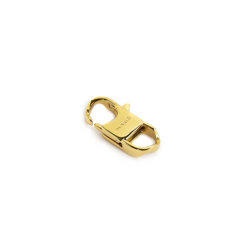 S.STEEL GOLD IP LOCK 22MM S.steel gold ip lock, size 22*8 mm, with on the top logo Marlù by etching.Materials: s.steel, gold S.STEEL GOLD IP LOCK 22MM S.steel gold ip lock, size 22*8 mm, with on the top logo Marlù by etching.Materials: s.steel, gold