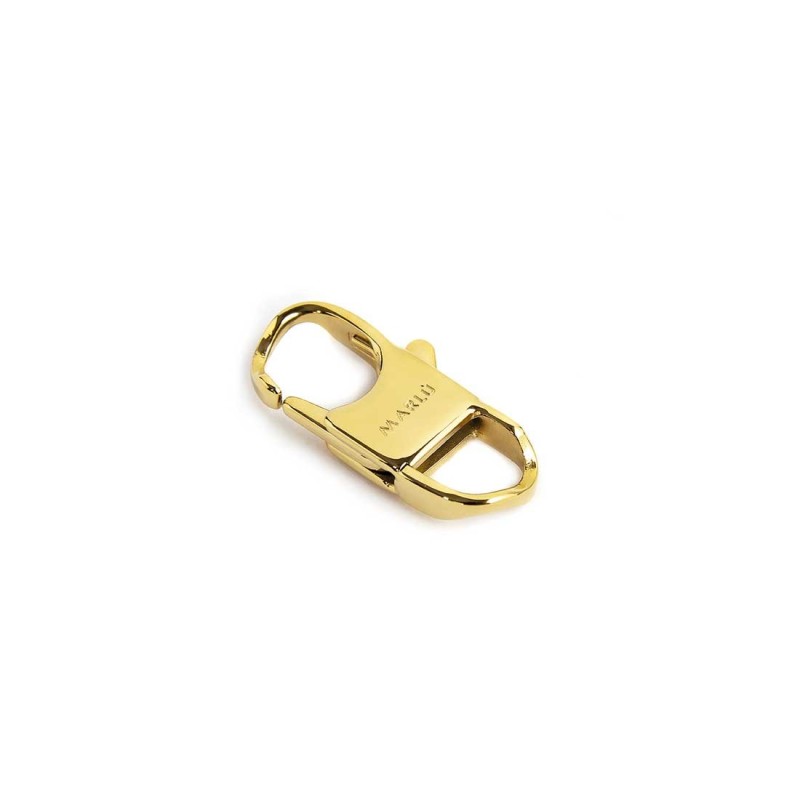 S.STEEL GOLD IP LOCK 25,20MM S.steel gold ip lock, size 25,20*9,40 mm, with on the top logo Marlù by etching.Materials: s.ste S.STEEL GOLD IP LOCK 25,20MM S.steel gold ip lock, size 25,20*9,40 mm, with on the top logo Marlù by etching.Materials: s.ste