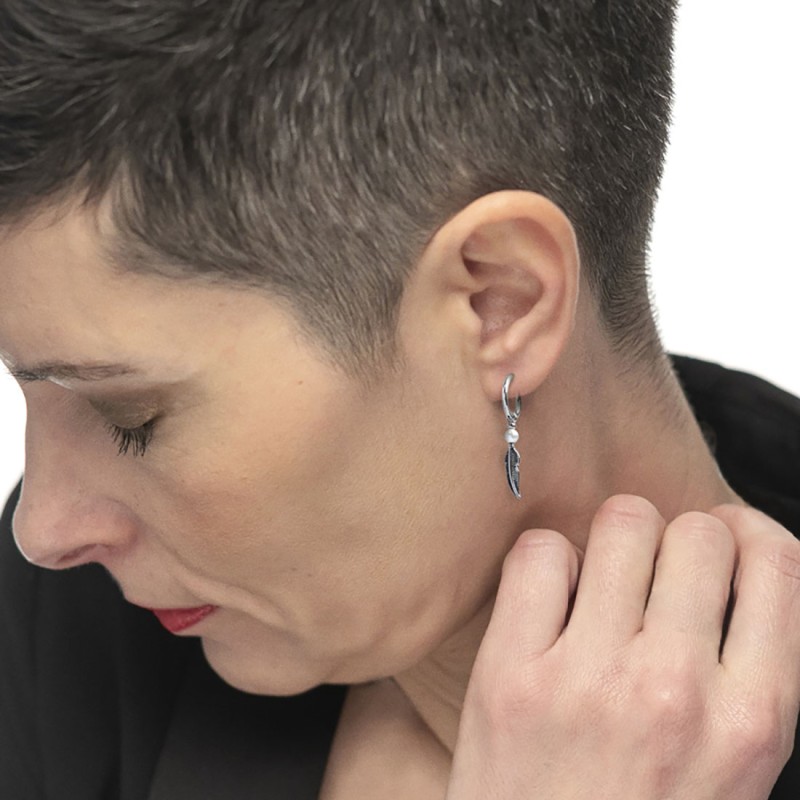 OR ACC MONO CERCHIO CON PIUMA E SFERA