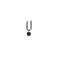 S.S SINGLE OVAL EAR WITH PENDANT WITH BLACK ENAMEL S.steel single oval earring with texture by casting with mat black oil size 1 S.S SINGLE OVAL EAR WITH PENDANT WITH BLACK ENAMEL S.steel single oval earring with texture by casting with mat black oil size 1