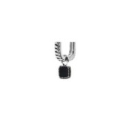 S.S SINGLE OVAL EAR WITH PENDANT WITH BLACK ENAMEL S.steel single oval earring with texture by casting with mat black oil size 1 S.S SINGLE OVAL EAR WITH PENDANT WITH BLACK ENAMEL S.steel single oval earring with texture by casting with mat black oil size 1