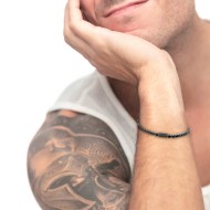 Bracciale catena tennis con zirconi neri 4mm Bracciale catena tennis con zirconi neri 4mm