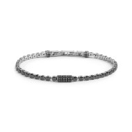 Bracciale catena tennis con zirconi neri 4mm Bracciale catena tennis con zirconi neri 4mm
