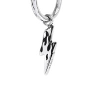 S.S SINGLE ROUND EAR WITH THUNDER PENDANT S.steel single round earring 16,20 mm diameter 2 mm thickness, Marlù lasered logo on S.S SINGLE ROUND EAR WITH THUNDER PENDANT S.steel single round earring 16,20 mm diameter 2 mm thickness, Marlù lasered logo on