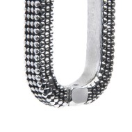 S.S. SINGLE OVAL EARRING WITH DOTS TEXTURE S.steel single oval hoop earring 11,75*16,70 mm with dots texture by casting and mat