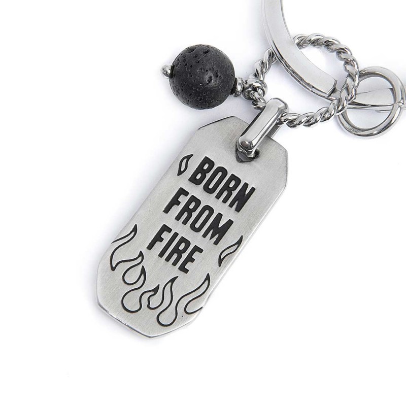 S.STEEL KEYRING PLATE AND LAVA STONE PENDANT S.steel keyring 30 mm diameter, 2,70 mm width, 2,70 mm thickness, lasered Marlù lo S.STEEL KEYRING PLATE AND LAVA STONE PENDANT S.steel keyring 30 mm diameter, 2,70 mm width, 2,70 mm thickness, lasered Marlù lo