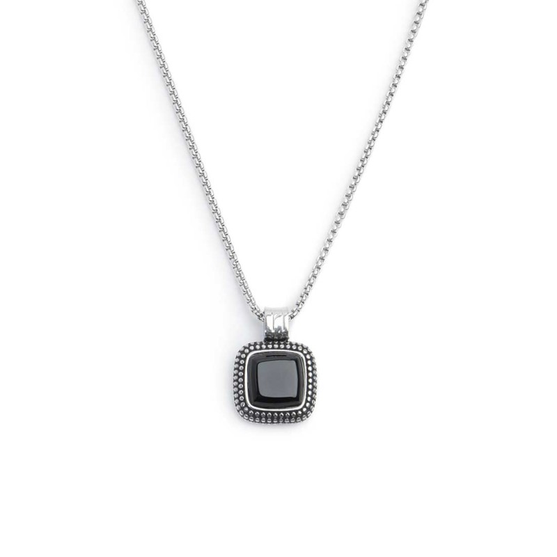 Collana con onice nera quadrata Collana con onice nera quadrata