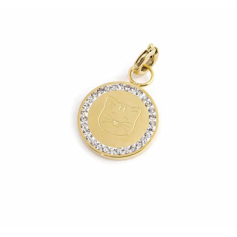 CHARM CON GATTO E CRISTALLI CHARM CON GATTO E CRISTALLI