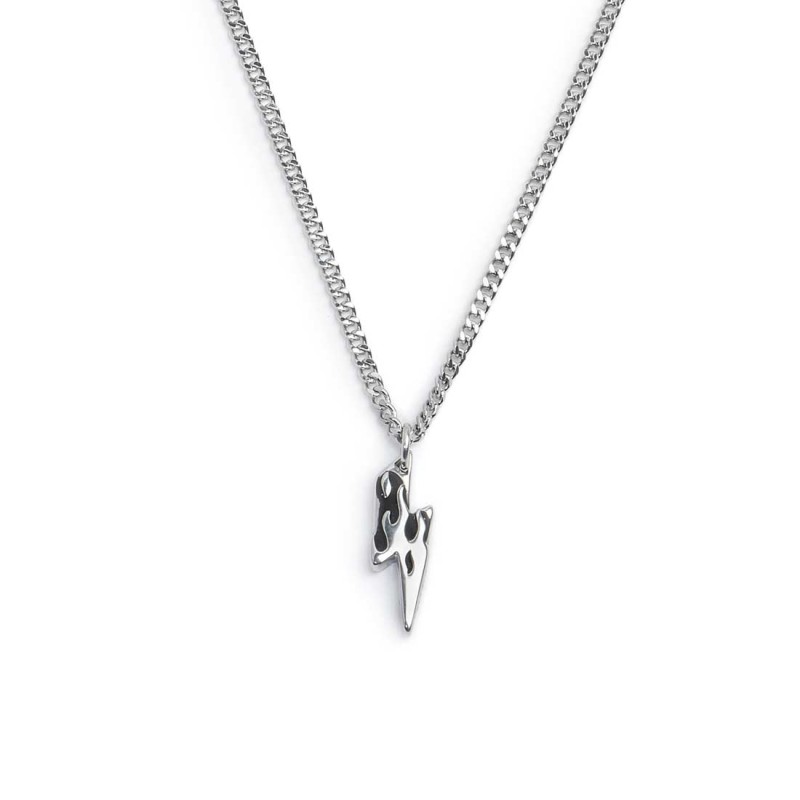 S.STEEL NECKLACE GRUMETTA CHAIN WITH THUNDER PENDANT S.steel necklace with grumetta chain 2 mm width, 1 mm thickness. Pendant th S.STEEL NECKLACE GRUMETTA CHAIN WITH THUNDER PENDANT S.steel necklace with grumetta chain 2 mm width, 1 mm thickness. Pendant th