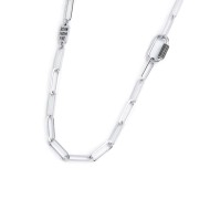S.STEEL NECKLACE FAC. LARGE LING CHAIN WITH OVAL S.steel necklace with faceted large link chain 15 mm width, 0,90 mm thickness,