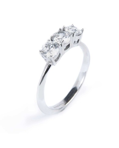 Anello trilogy con zircone 4,25mm
