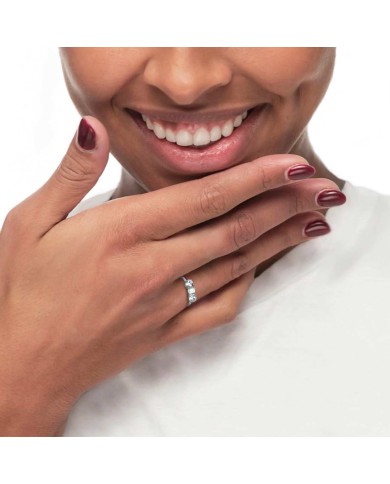 Anello trilogy con zircone 4,25mm