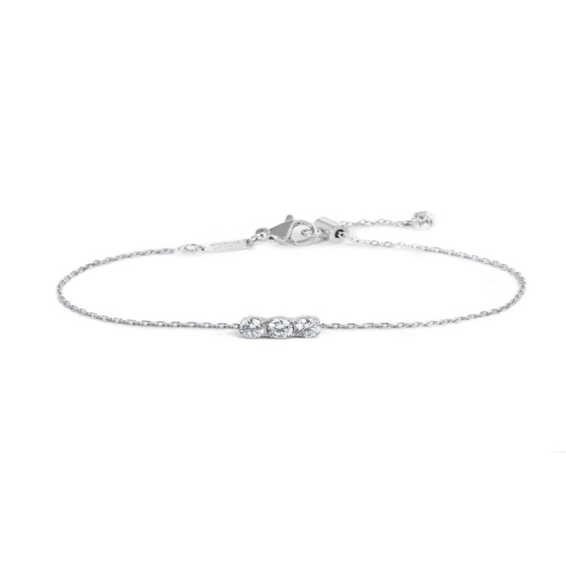 Bracciale catena cutting cross con tre zirconi 3,5mm centrali Bracciale catena cutting cross con tre zirconi 3,5mm centrali